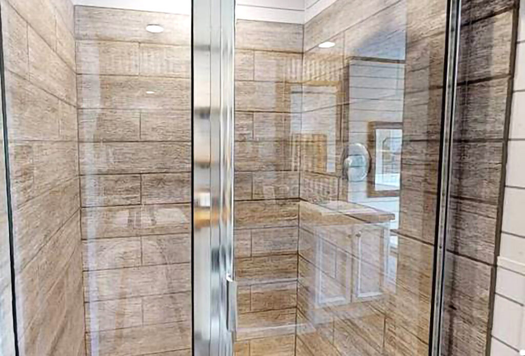 Rustic tile showers